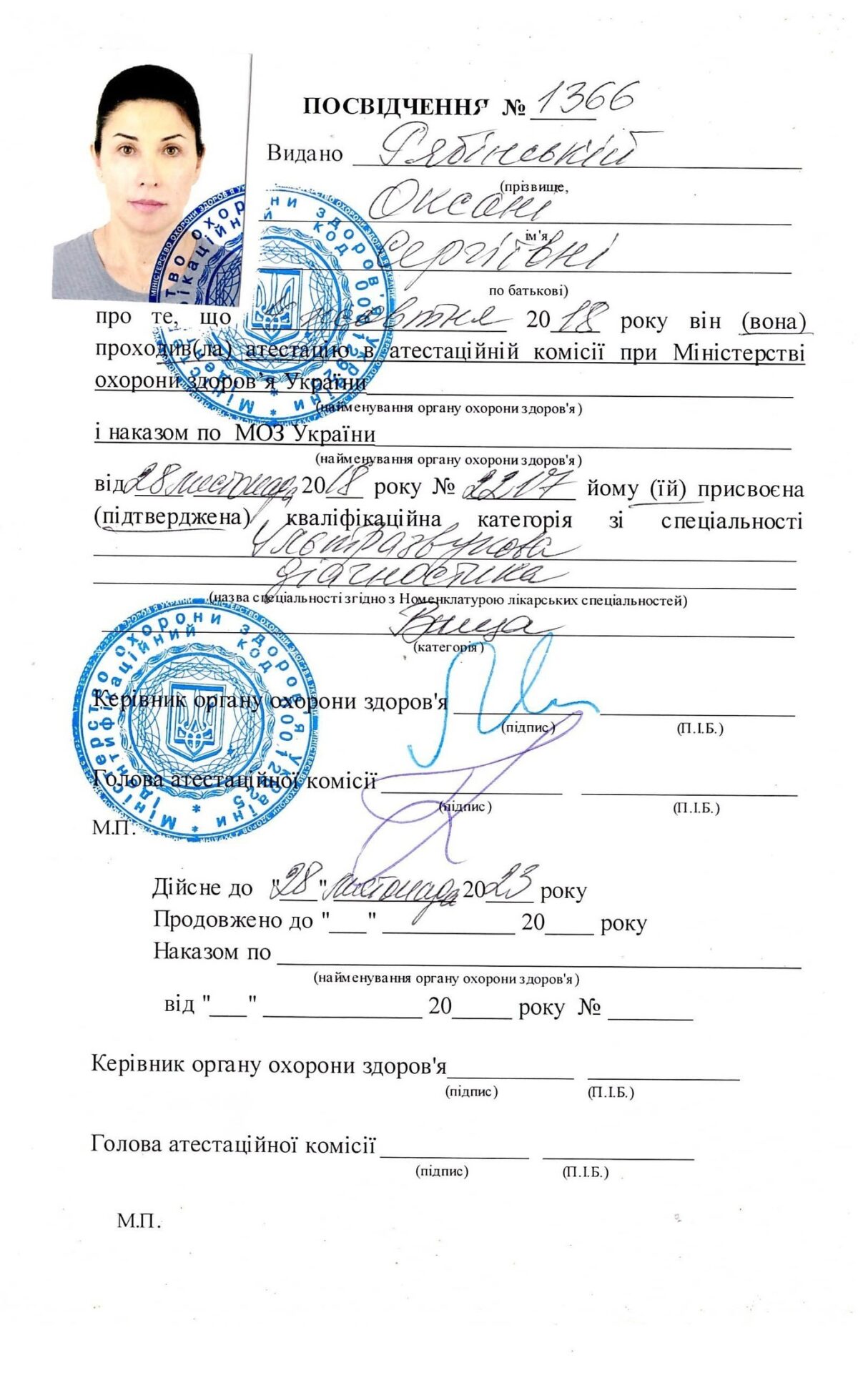 Рябінська Оксана Сергіївна